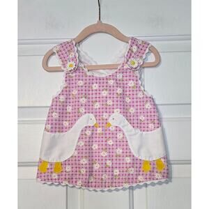 1970s Calico Goose‎ Girls Apron Dress